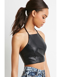 Forever 21 Faux Leather Halter Crop Top