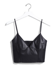 Express Karlie Kloss Leather Cropped Bralette Tank