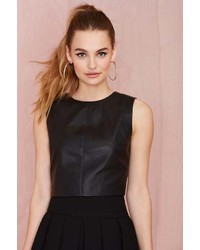 Nasty Gal Leather The Tura Crop Top
