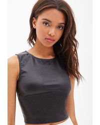 Forever 21 Perforated Faux Leather Crop Top