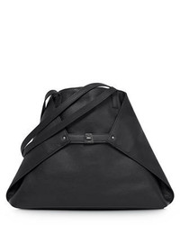 Akris Ai Medium Leather Shoulder Bag Black