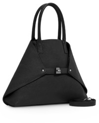 Akris Ai Small Top Handle Leather Shoulder Bag Black
