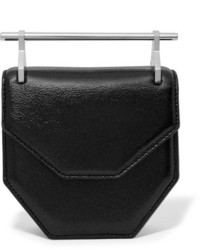 M2Malletier Amor Fati Mini Glittered Textured Leather Shoulder Bag Black