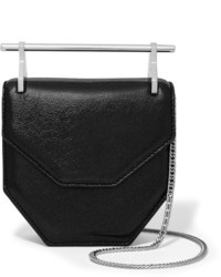 M2Malletier Amor Fati Mini Glittered Textured Leather Shoulder Bag Black