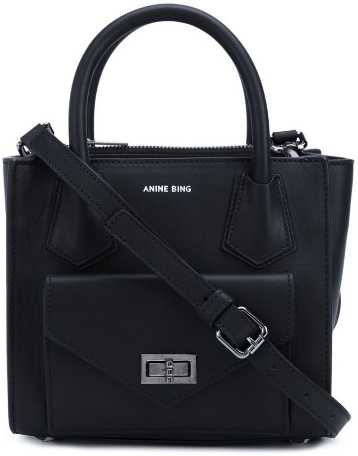 RARE New Anine Bing Black Madison Leather Satchel Bag NWT in 2023