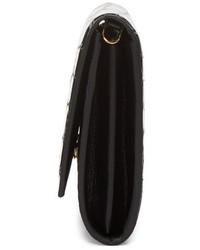 Alexander McQueen Black Croc Embossed Shoulder Bag