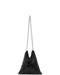 MM6 MAISON MARGIELA Black Faux Leather Triangle Shoulder Bag