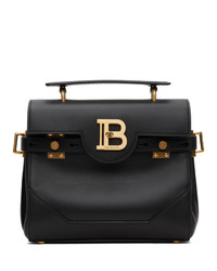 Balmain Black Leather B Buzz 23 Bag