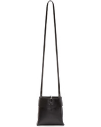 Kara Black Leather Nano Tie Crossbody Bag