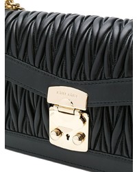 Miu Miu Black Matelass Leather Shoulder Bag