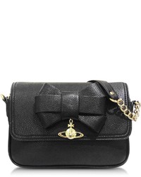 Vivienne Westwood Bow Black Eco Leather Crossbody Bag