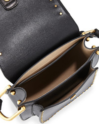 Chloé Chloe Hudson Large Studded Leather Saddle Bag Black
