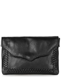 Topshop Crackle Whipstitch Leather Crossbody Bag