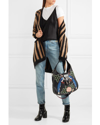 Gucci Dionysus Hobo Large Appliqud Leather Shoulder Bag Black