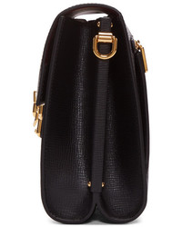 Dolce & Gabbana Dolce And Gabbana Black Iguana Embossed Lucia Shoulder Bag