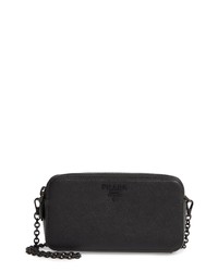 Prada Double Compartt Zip Saffiano Leather Crossbody Bag