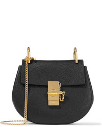 Chloé Drew Mini Textured Leather Shoulder Bag Black