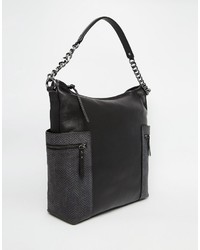 French Connection Embossed Leather Shoulder Bag
