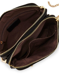 Neiman Marcus Faux Leather Crossbody Bag Black
