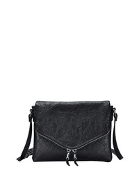 ANTIK KRAFT Faux Leather Double Zip Crossbody Bag