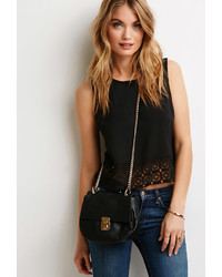 Forever 21 Faux Leather Lock Crossbody
