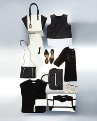 Neiman Marcus Faux Leather Studded Crossbody Bag Black