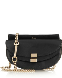 Chloé Georgia Convertible Leather Belt Bag Black