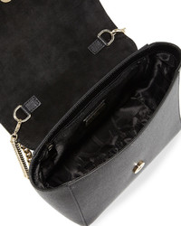 Furla Ginevra Mini Flap Leather Crossbody Bag Black