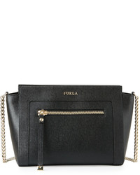 Furla Ginevra Small Leather Crossbody Bag Onyx