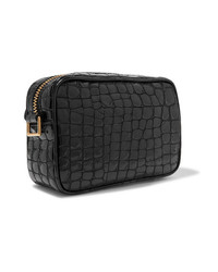 Tom Ford Glossed Croc Effect Leather Camera Bag