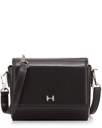 Halston Heritage Structured Mini Leather Crossbody Bag Black