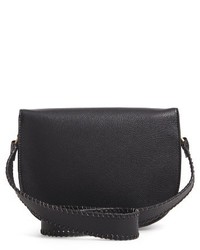 Sole Society Honor Faux Leather Messenger Bag Black