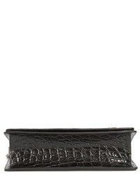 Alexander McQueen Jeweled Obsession Croc Embossed Leather Shoulder Bag