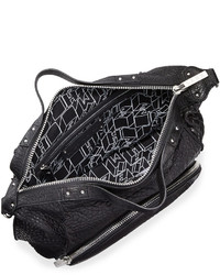 L.A.M.B. Johanna Grained Leather Shoulder Bag Black
