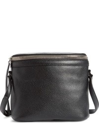 Kara Large Stowaway Leather Crossbody Bag Black