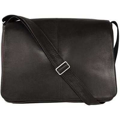 Latico Heritage Black Leather Laptop Messenger Bag, $102 | Overstock ...