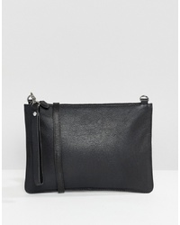 Warehouse Leather Across Body Bag In Black