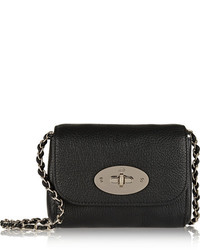 Mulberry Lily Mini Textured Leather Shoulder Bag Black