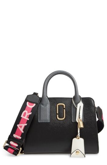 Marc Jacobs Little Big Shot Tote Leather Black/ Baby Pink