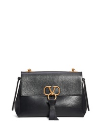 Valentino Garavani Medium Vee Ring Leather Shoulder Bag