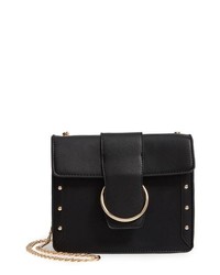 Leith Metal Ring Faux Leather Crossbody Bag