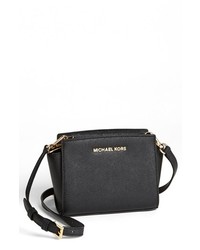 MICHAEL Michael Kors Michl Michl Kors Selma Mini Saffiano Leather Messenger Bag  Black, $178, Nordstrom