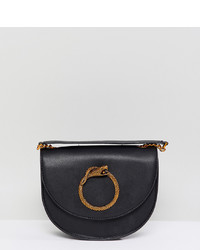 My Accessories My Accessorie London Half Moon Black Crossbody Bag With