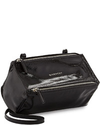 Givenchy Pandora Mini Patent Leather Crossbody Bag Black