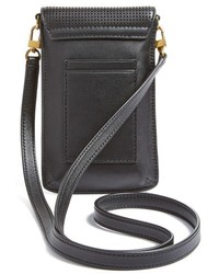 Tory Burch Perforated Leather Smartphone Crossbody Bag Black