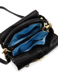 Cynthia Rowley Posy Flap Top Leather Crossbody Bag Black