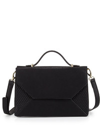 Poverty Flats By Rian Structured Dot Faux Leather Crossbody Bag Black