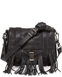 Proenza Schouler Ps1 Leather Fringe Shoulder Bag Black