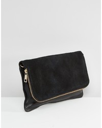Warehouse Real Leather Fold Over Cross Body Bag