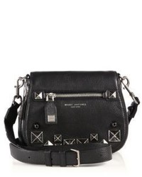 Marc Jacobs Recruit Small Chipped Studs Leather Saddle Crossbody Bag